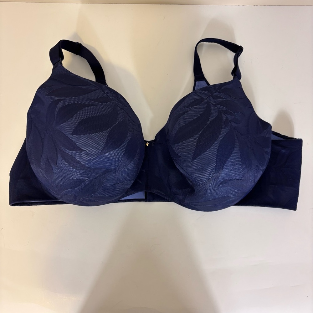 Cacique Midnight Blue Leaf Pattern Bra 46DD
